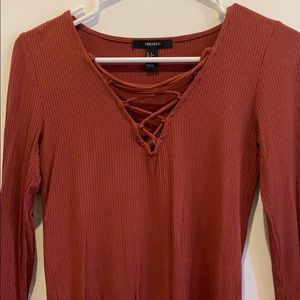 Long sleeve cross top